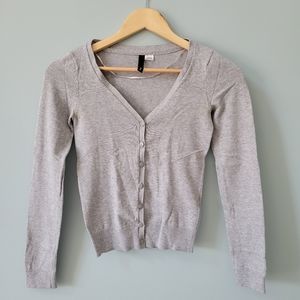 H&M grey v neck lightweight cardigan